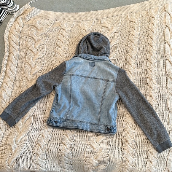 American Eagle Denim and Gray Hooded Jacket - Picture 2 of 2